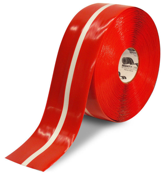 Mighty Line Red/White Diagonal Stripe Safety Floor Tape, Self-Adhesive (2  in x 100 ft) – American PERMALIGHT®